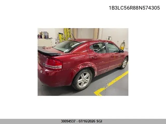2008 Dodge Avenger Sxt VIN: 1B3LC56R88N574305 Lot: 30094537