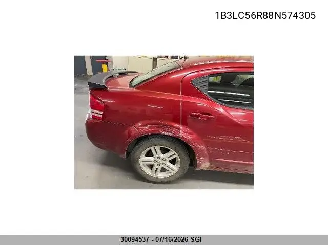 2008 Dodge Avenger Sxt VIN: 1B3LC56R88N574305 Lot: 30094537