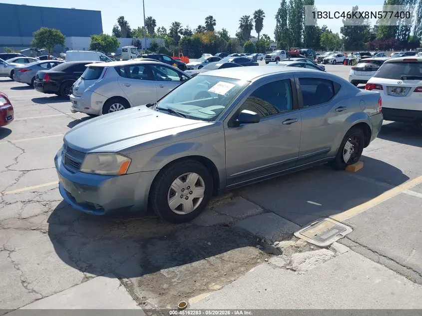 2008 Dodge Avenger Se VIN: 1B3LC46KX8N577400 Lot: 45162283