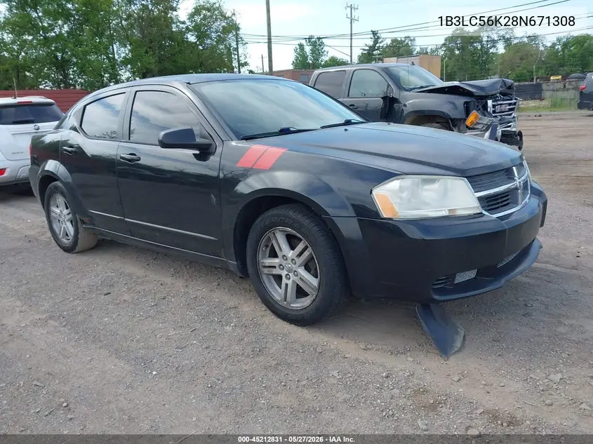 2008 Dodge Avenger Sxt VIN: 1B3LC56K28N671308 Lot: 45212831