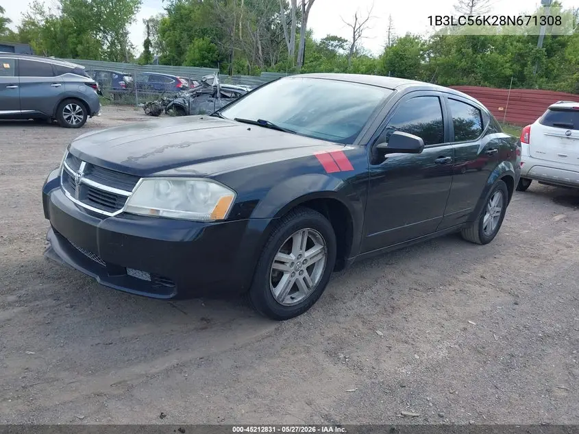 2008 Dodge Avenger Sxt VIN: 1B3LC56K28N671308 Lot: 45212831