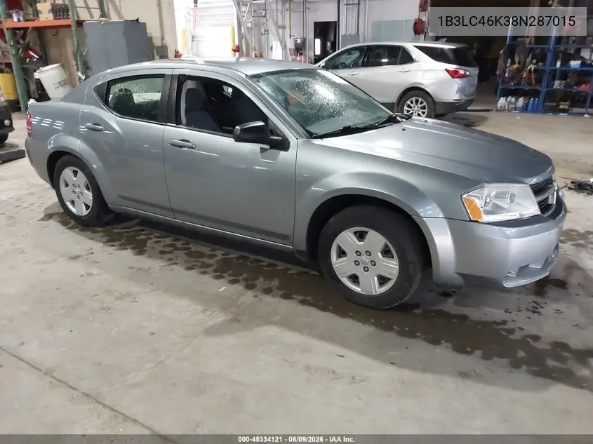 2008 Dodge Avenger Se VIN: 1B3LC46K38N287015 Lot: 45334121