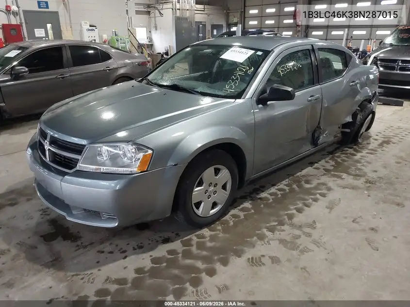 2008 Dodge Avenger Se VIN: 1B3LC46K38N287015 Lot: 45334121
