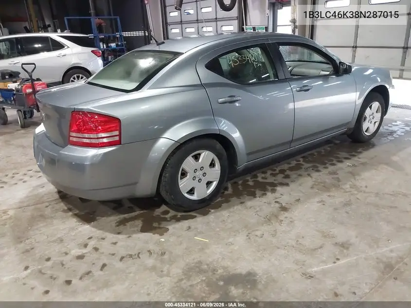 2008 Dodge Avenger Se VIN: 1B3LC46K38N287015 Lot: 45334121