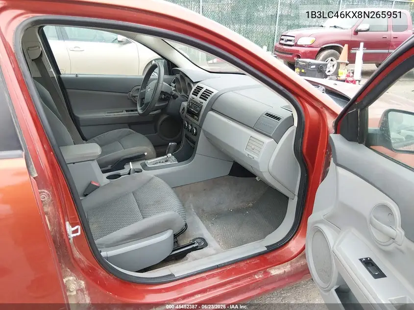 2008 Dodge Avenger Se VIN: 1B3LC46KX8N265951 Lot: 45452387