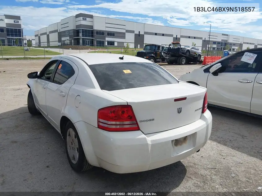 2009 Dodge Avenger Se/Sxt VIN: 1B3LC46BX9N518557 Lot: 45312002