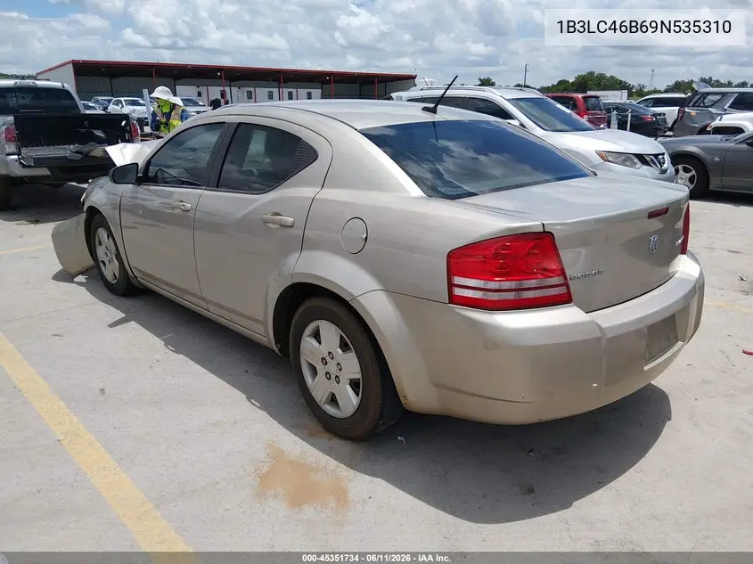 2009 Dodge Avenger Se/Sxt VIN: 1B3LC46B69N535310 Lot: 45351734