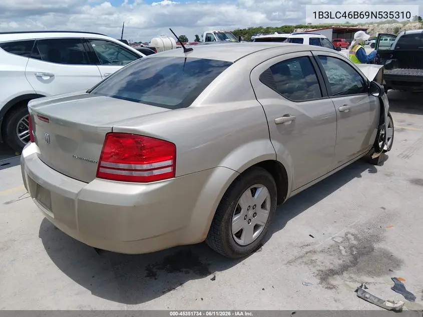 2009 Dodge Avenger Se/Sxt VIN: 1B3LC46B69N535310 Lot: 45351734