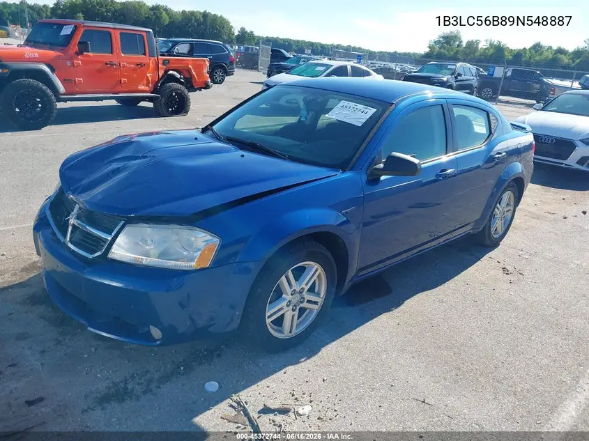2009 Dodge Avenger R/T VIN: 1B3LC56B89N548887 Lot: 45372744