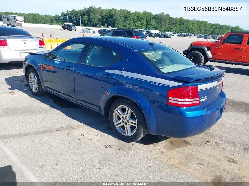 2009 Dodge Avenger R/T VIN: 1B3LC56B89N548887 Lot: 45372744
