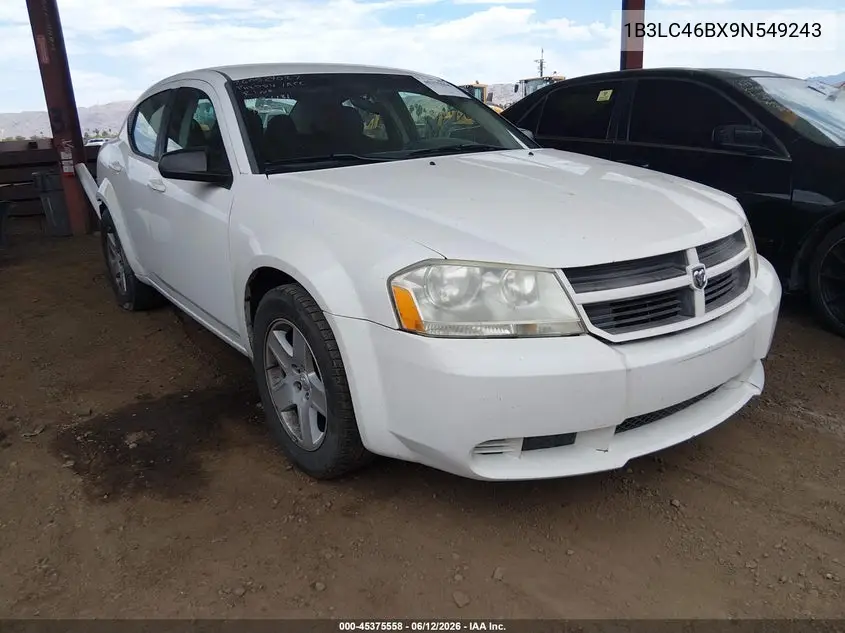 2009 Dodge Avenger Se/Sxt VIN: 1B3LC46BX9N549243 Lot: 45375558