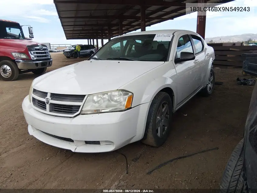 2009 Dodge Avenger Se/Sxt VIN: 1B3LC46BX9N549243 Lot: 45375558