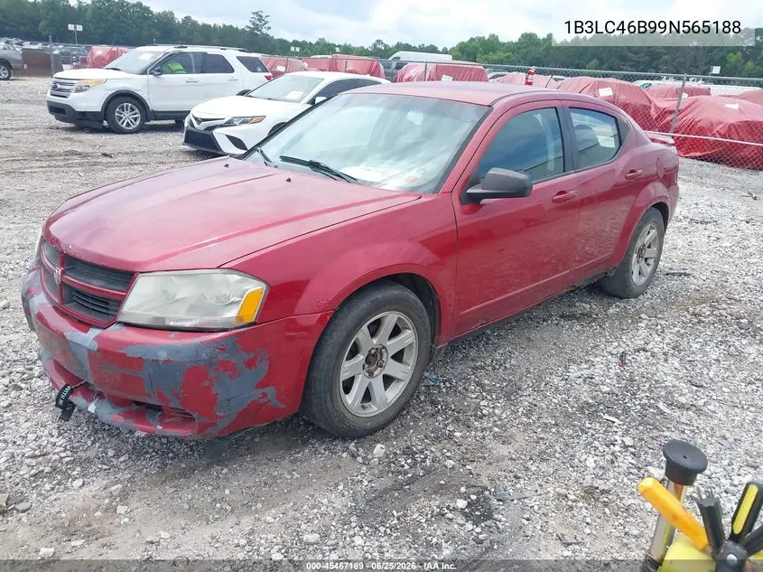 2009 Dodge Avenger Se/Sxt VIN: 1B3LC46B99N565188 Lot: 45467189