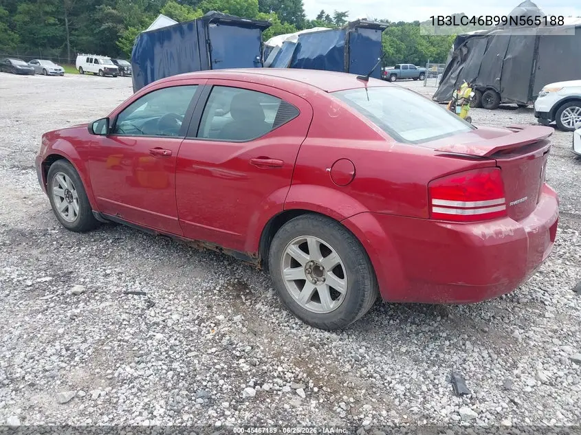 2009 Dodge Avenger Se/Sxt VIN: 1B3LC46B99N565188 Lot: 45467189