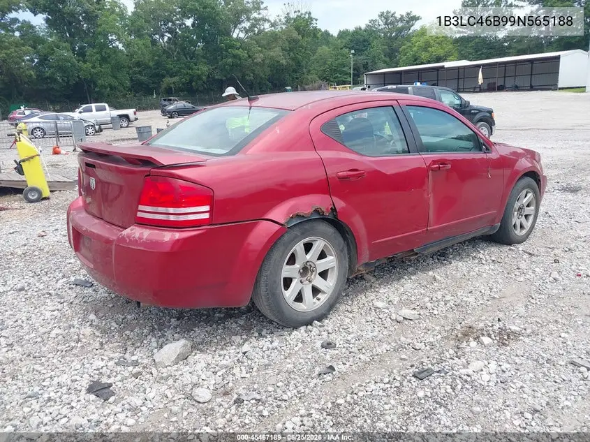 2009 Dodge Avenger Se/Sxt VIN: 1B3LC46B99N565188 Lot: 45467189