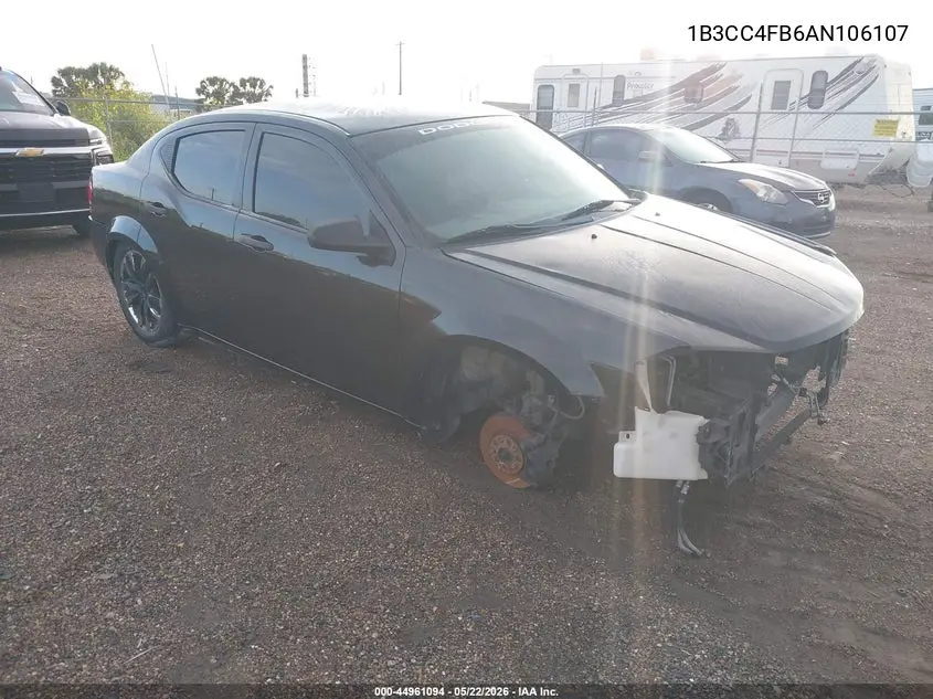 2010 Dodge Avenger Sxt VIN: 1B3CC4FB6AN106107 Lot: 44961094