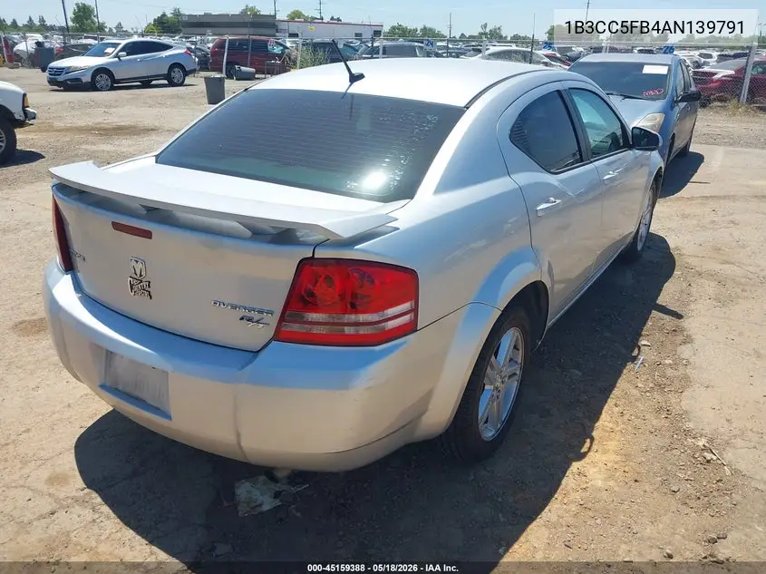 2010 Dodge Avenger R/T VIN: 1B3CC5FB4AN139791 Lot: 45159388