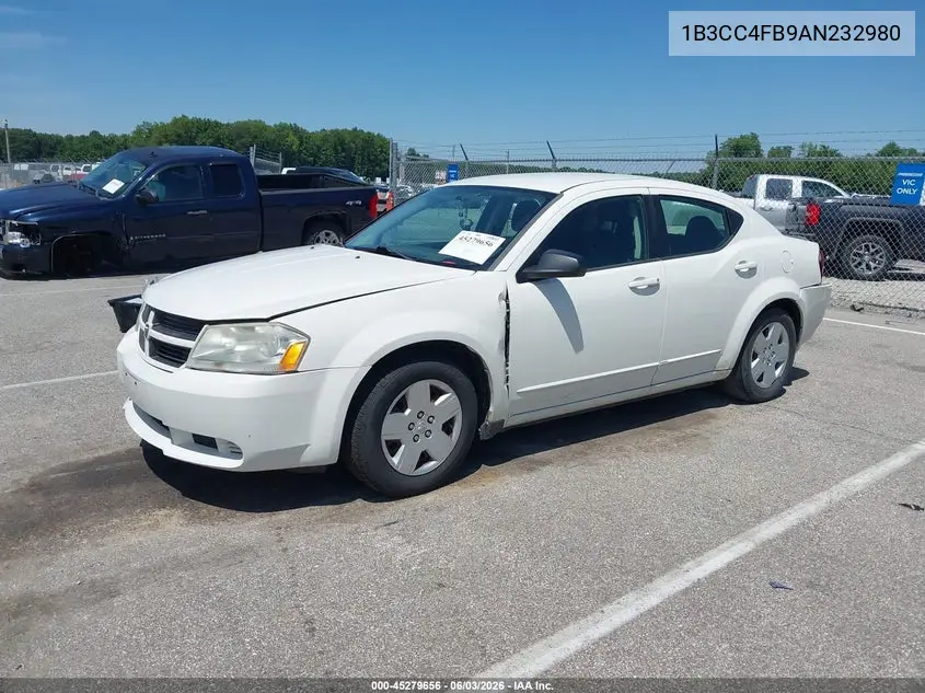 2010 Dodge Avenger Sxt VIN: 1B3CC4FB9AN232980 Lot: 45279656