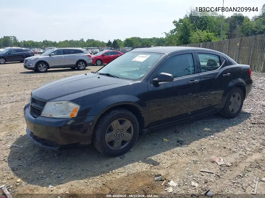 2010 Dodge Avenger Sxt VIN: 1B3CC4FB0AN209944 Lot: 45350820