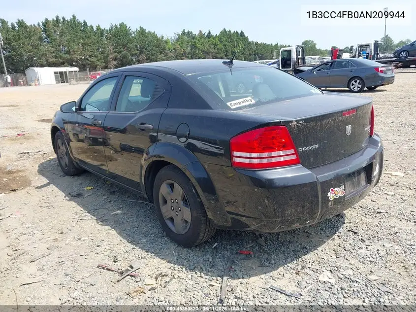 2010 Dodge Avenger Sxt VIN: 1B3CC4FB0AN209944 Lot: 45350820