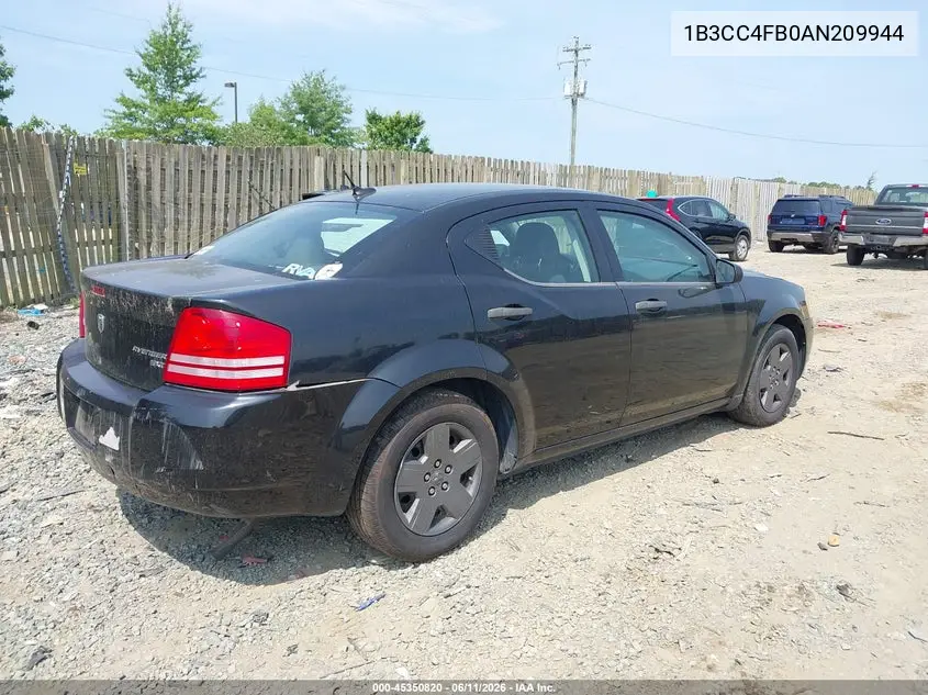 2010 Dodge Avenger Sxt VIN: 1B3CC4FB0AN209944 Lot: 45350820