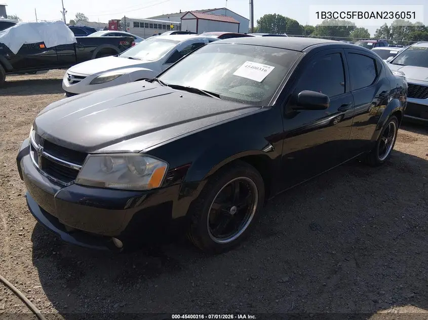 2010 Dodge Avenger R/T VIN: 1B3CC5FB0AN236051 Lot: 45400316
