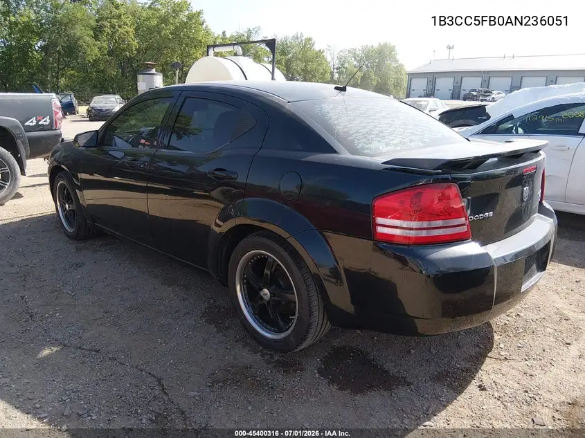 2010 Dodge Avenger R/T VIN: 1B3CC5FB0AN236051 Lot: 45400316