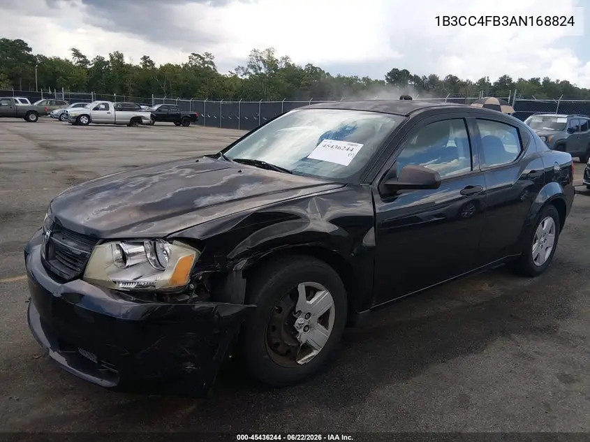 2010 Dodge Avenger Sxt VIN: 1B3CC4FB3AN168824 Lot: 45436244