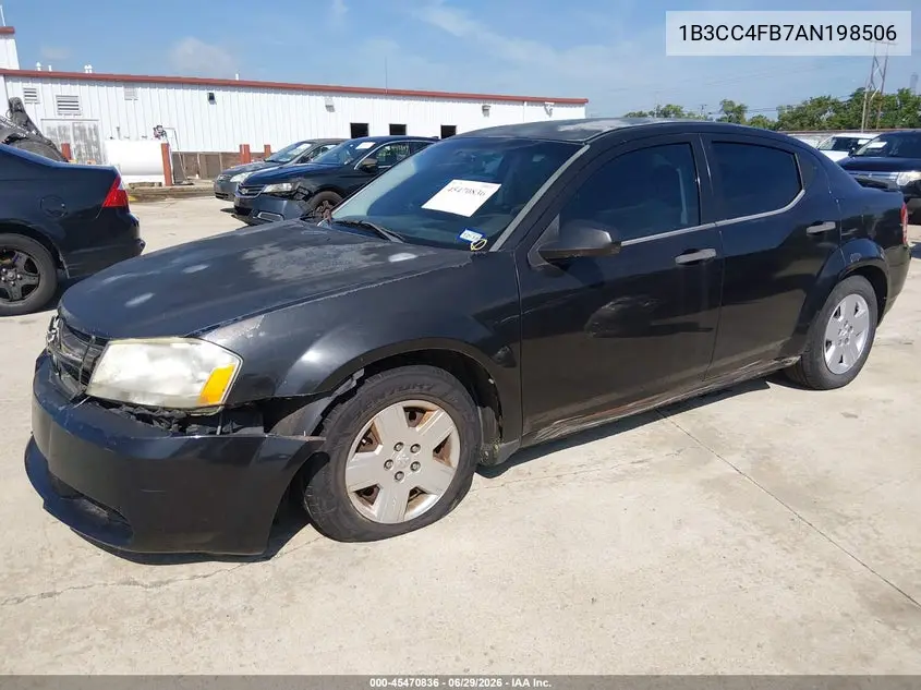 2010 Dodge Avenger Sxt VIN: 1B3CC4FB7AN198506 Lot: 45470836