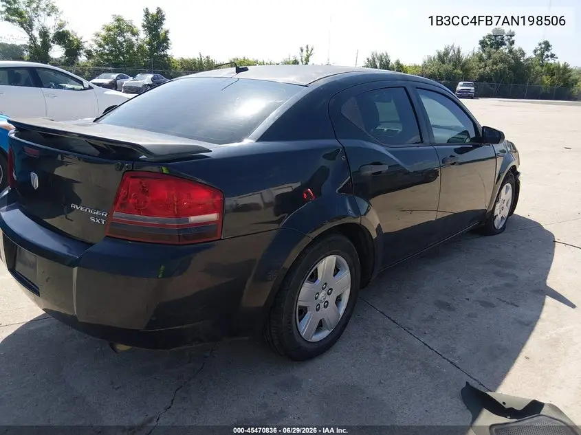 2010 Dodge Avenger Sxt VIN: 1B3CC4FB7AN198506 Lot: 45470836