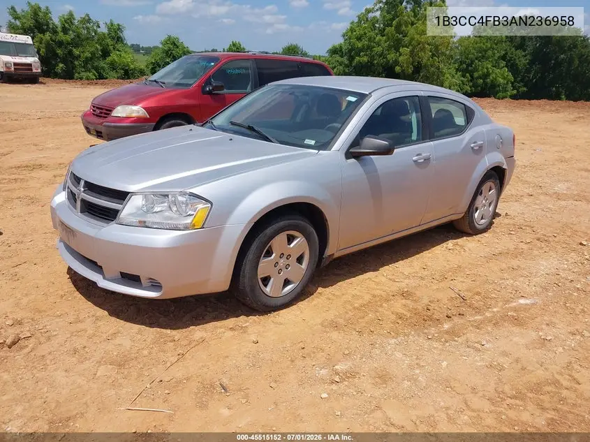 2010 Dodge Avenger Sxt VIN: 1B3CC4FB3AN236958 Lot: 45515152