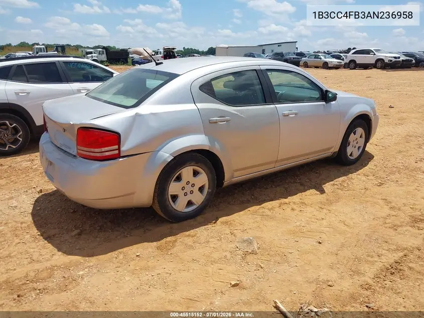 2010 Dodge Avenger Sxt VIN: 1B3CC4FB3AN236958 Lot: 45515152