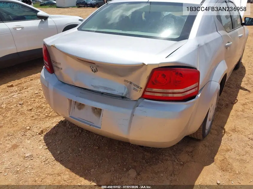 2010 Dodge Avenger Sxt VIN: 1B3CC4FB3AN236958 Lot: 45515152