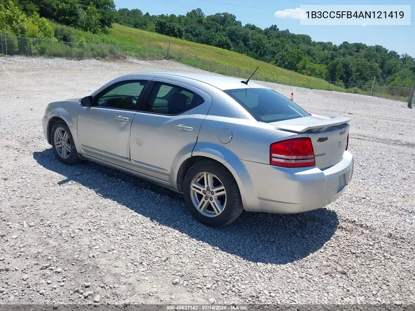 2010 Dodge Avenger R/T VIN: 1B3CC5FB4AN121419 Lot: 45637142