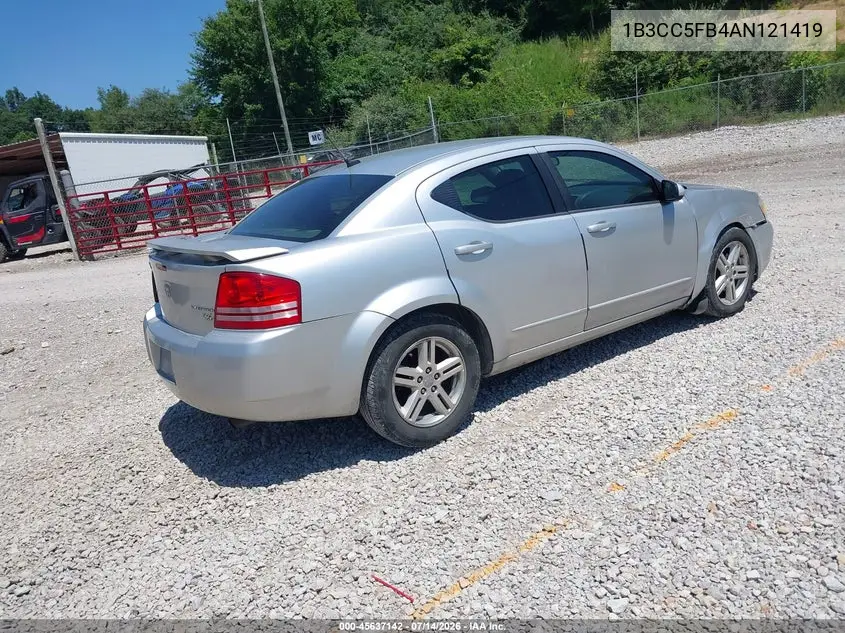 2010 Dodge Avenger R/T VIN: 1B3CC5FB4AN121419 Lot: 45637142