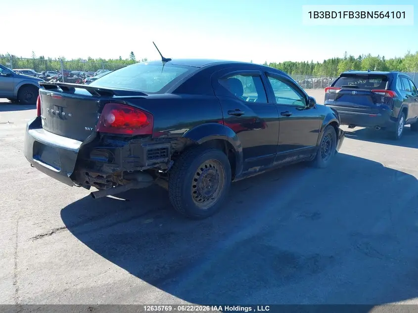 2011 Dodge Avenger Mainstreet VIN: 1B3BD1FB3BN564101 Lot: 12635769