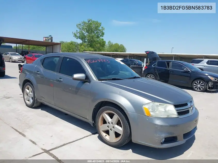 2011 Dodge Avenger Lux VIN: 1B3BD2FG5BN583783 Lot: 45124923