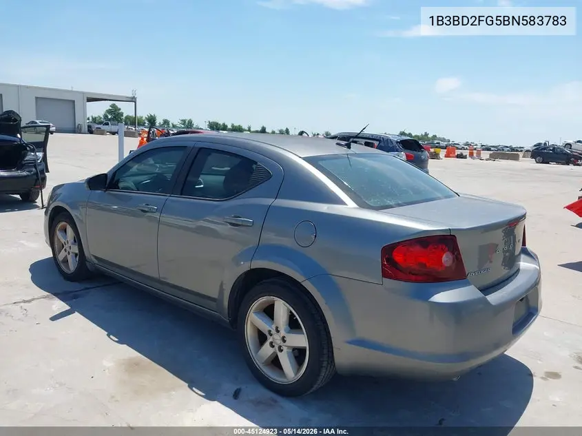 2011 Dodge Avenger Lux VIN: 1B3BD2FG5BN583783 Lot: 45124923