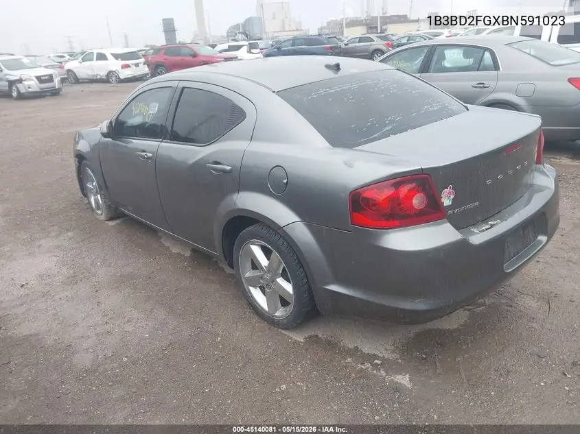 2011 Dodge Avenger Lux VIN: 1B3BD2FGXBN591023 Lot: 45140081