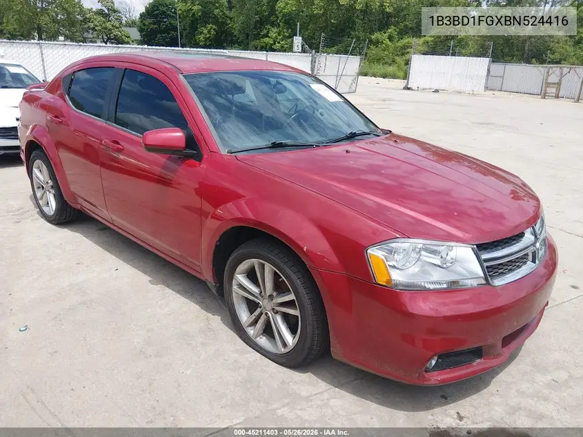 2011 Dodge Avenger Mainstreet VIN: 1B3BD1FGXBN524416 Lot: 45211403