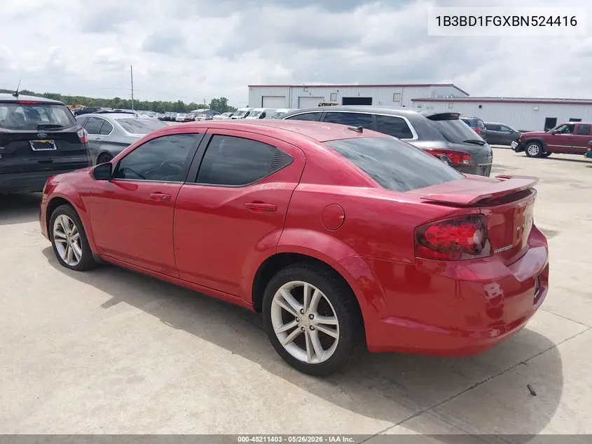 2011 Dodge Avenger Mainstreet VIN: 1B3BD1FGXBN524416 Lot: 45211403