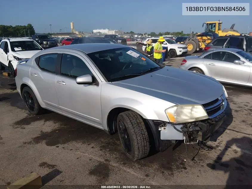 2011 Dodge Avenger Mainstreet VIN: 1B3BD1FG3BN584506 Lot: 45459033