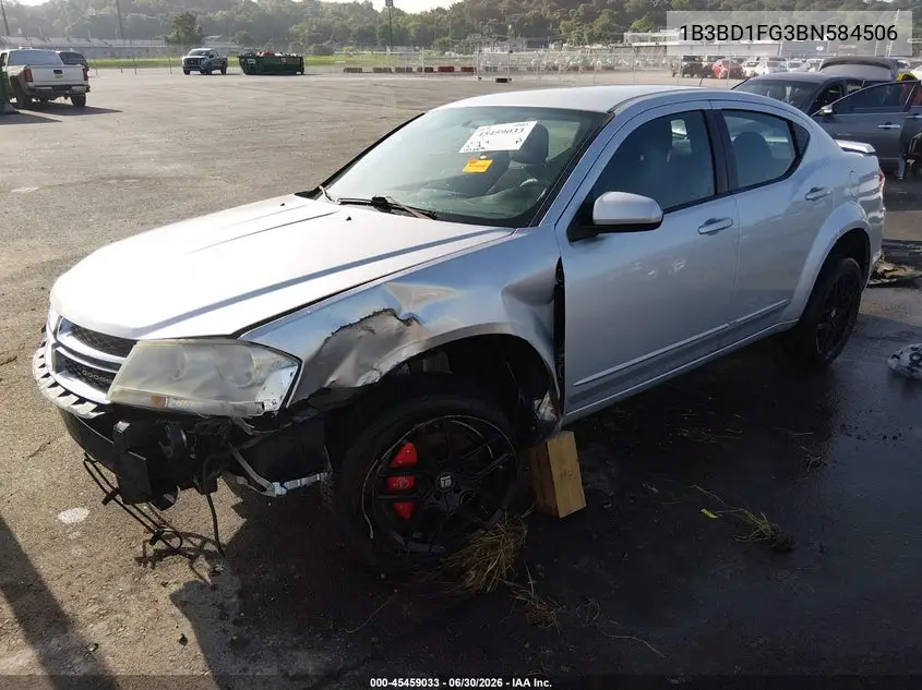 2011 Dodge Avenger Mainstreet VIN: 1B3BD1FG3BN584506 Lot: 45459033