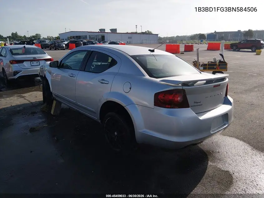 2011 Dodge Avenger Mainstreet VIN: 1B3BD1FG3BN584506 Lot: 45459033