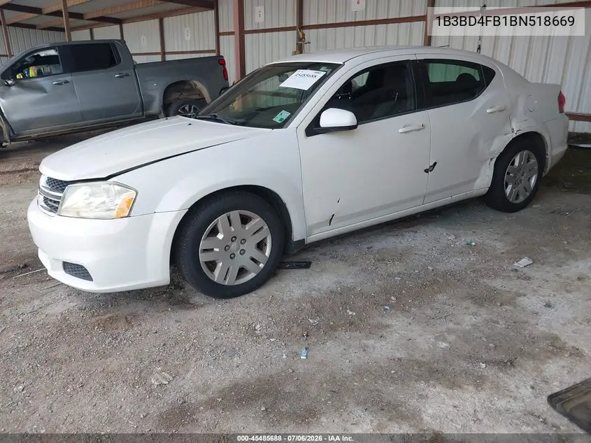 2011 Dodge Avenger Express VIN: 1B3BD4FB1BN518669 Lot: 45485688