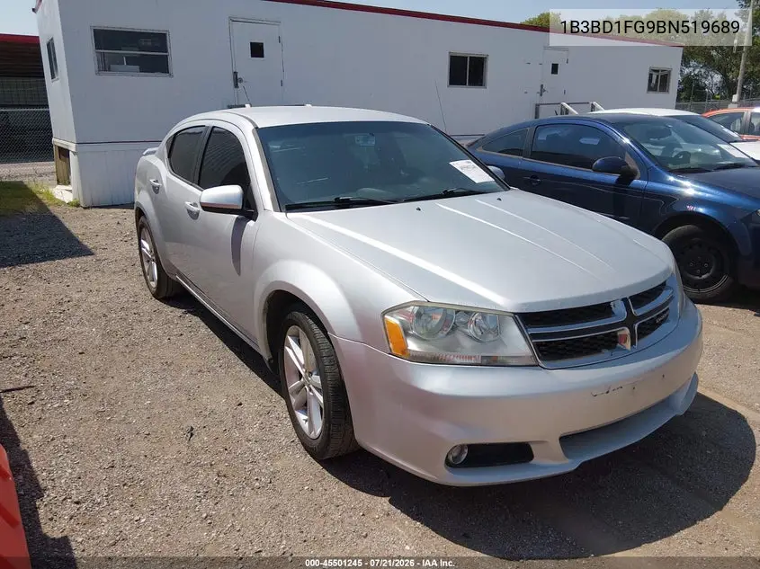 2011 Dodge Avenger Mainstreet VIN: 1B3BD1FG9BN519689 Lot: 45501245