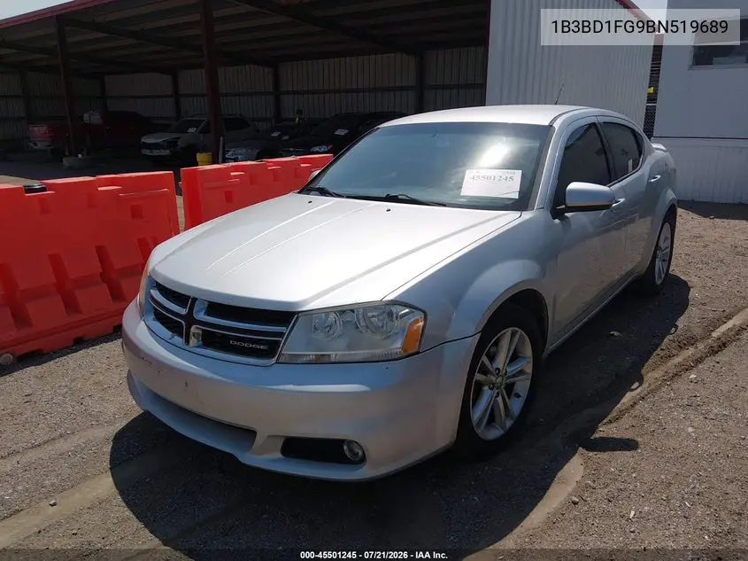 2011 Dodge Avenger Mainstreet VIN: 1B3BD1FG9BN519689 Lot: 45501245