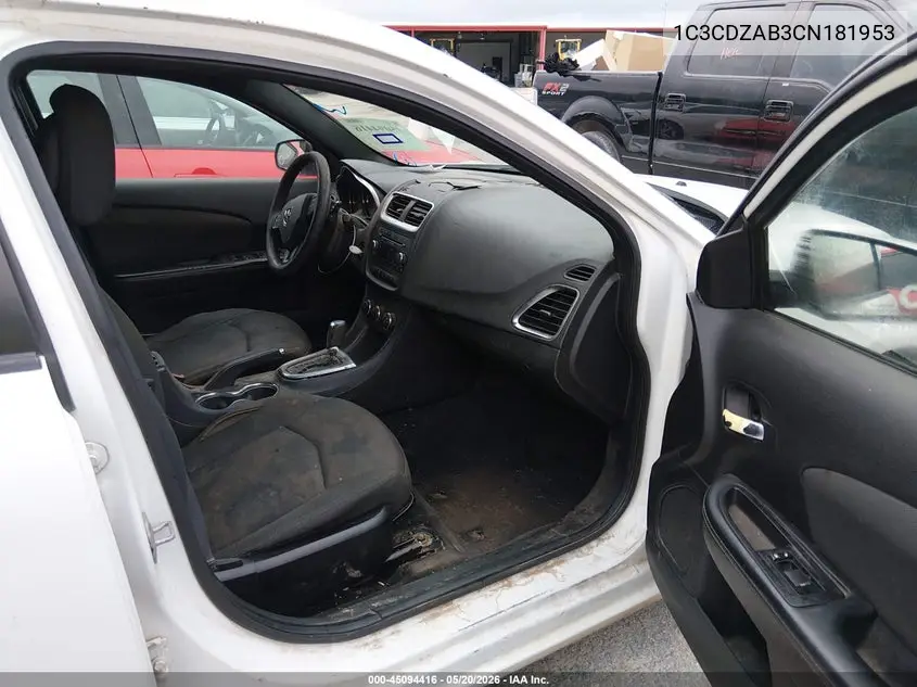 2012 Dodge Avenger Se VIN: 1C3CDZAB3CN181953 Lot: 45094416