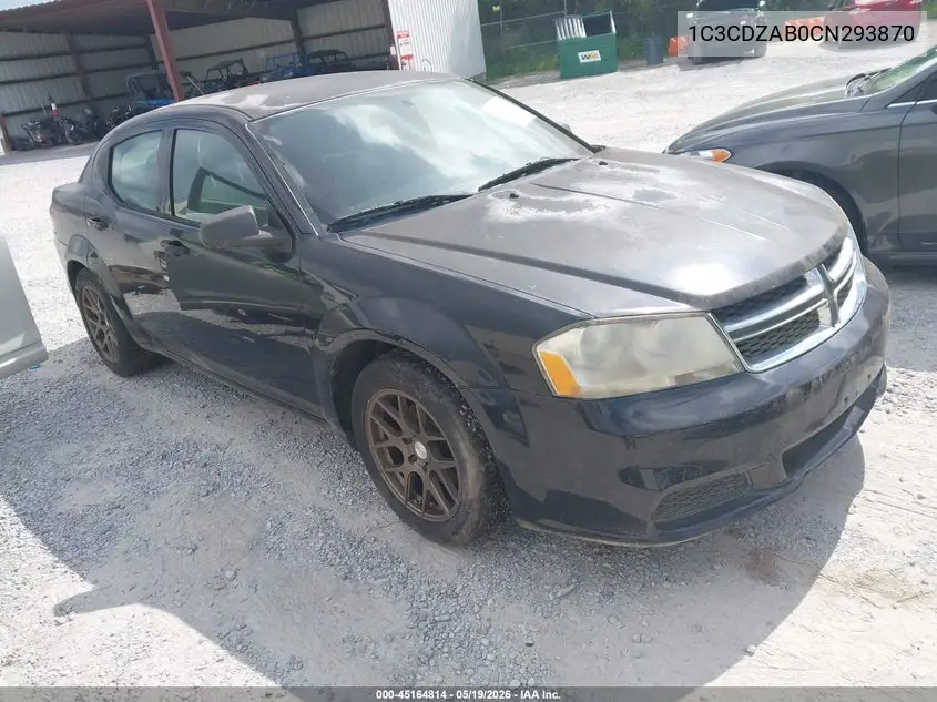 2012 Dodge Avenger Se VIN: 1C3CDZAB0CN293870 Lot: 45164814