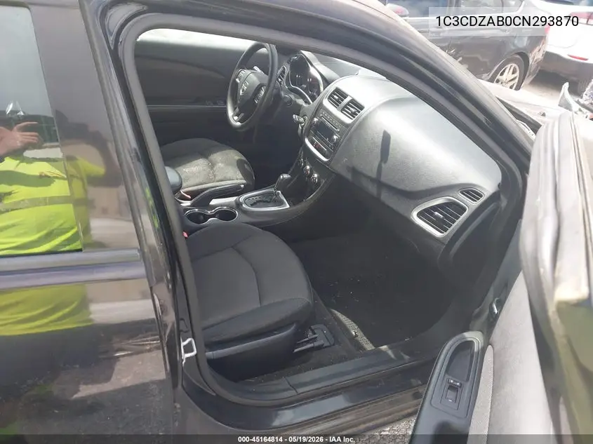2012 Dodge Avenger Se VIN: 1C3CDZAB0CN293870 Lot: 45164814